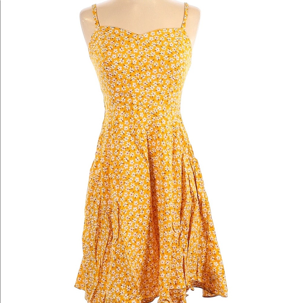 Yellow Floral Swing Dress